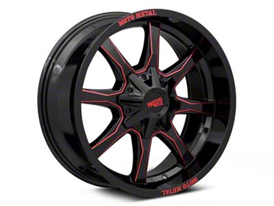Moto Metal MO970 Gloss Black Milled with Red Tint 6-Lug Wheel; 20x9; 0mm Offset (03-09 4Runner)