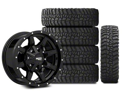 16x8 Moto Metal MO970 & 35in Mickey Thompson Mud-Terrain Baja Boss Tire Package; Set of 5 (21-25 Bronco, Excluding Raptor)