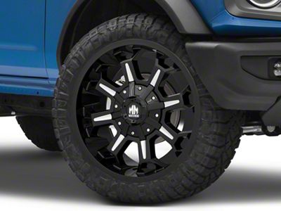 Moto Metal Combat Gloss Black Milled 6-Lug Wheel; 24x12; -44mm Offset (22-25 Bronco Raptor)