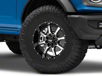 Moto Metal MO970 Gloss Black Machined 6-Lug Wheel; 16x8; 0mm Offset (21-25 Bronco, Excluding Raptor)