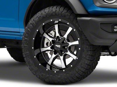 Moto Metal MO970 Gloss Black Machined 6-Lug Wheel; 20x10; 12mm Offset (21-25 Bronco, Excluding Raptor)