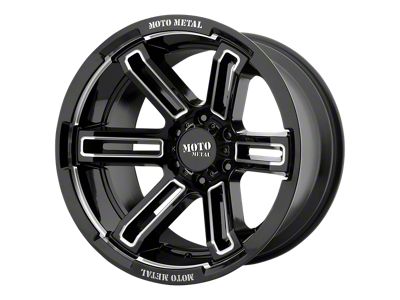 Moto Metal Rukus Gloss Black Milled 6-Lug Wheel; 20x9; 0mm Offset (22-25 Bronco Raptor)