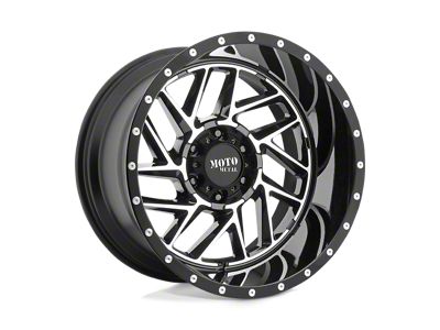 Moto Metal Breakout Gloss Black Machined Wheel; 20x9; 0mm Offset (20-25 Jeep Gladiator JT)