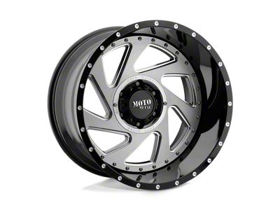 Moto Metal Change Up Gloss Black Milled with Brushed Inserts Wheel; 20x12; -44mm Offset (20-25 Jeep Gladiator JT)