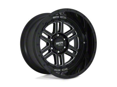 Moto Metal Deep Six Gloss Black Milled Wheel; 22x12; -44mm Offset (20-25 Jeep Gladiator JT)