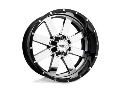 Moto Metal MO200 Chrome Center with Gloss Black Milled Lip Wheel; 20x10; -18mm Offset (20-25 Jeep Gladiator JT)