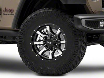 Moto Metal MO970 Gloss Black Machined Wheel; 17x9; -12mm Offset (20-25 Jeep Gladiator JT)