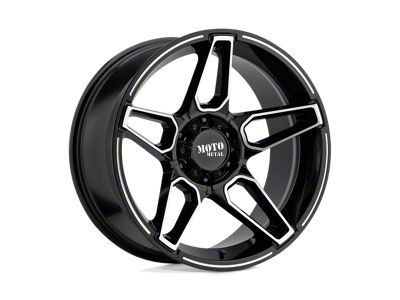 Moto Metal Fang Gloss Black Machined Wheel; 20x10; -18mm Offset (22-25 Jeep Grand Cherokee WL)
