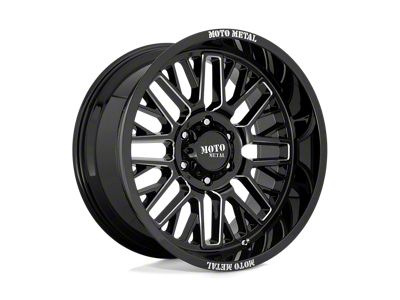 Moto Metal MO802 Gloss Black Milled Wheel; 20x10; -18mm Offset (22-25 Jeep Grand Cherokee WL)