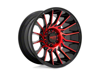 Moto Metal MO807 Gloss Black Machined with Red Tint Wheel; 22x12; -44mm Offset (22-25 Jeep Grand Cherokee WL)