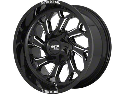 Moto Metal MO999 Gloss Black Milled Wheel; 20x10; -18mm Offset (22-25 Jeep Grand Cherokee WL)