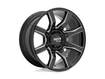 Moto Metal Spider Gloss Black Milled Wheel; 22x12; -44mm Offset (22-25 Jeep Grand Cherokee WL)