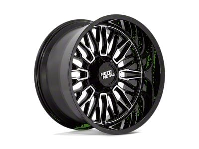 Moto Metal Stinger Gloss Black Machined Wheel; 22x10; -18mm Offset (22-25 Jeep Grand Cherokee WL)