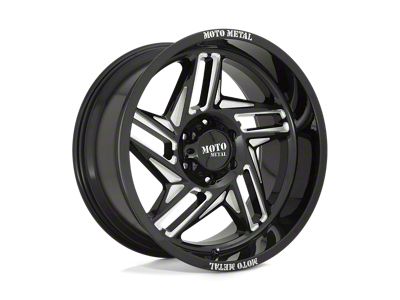 Moto Metal Ripsaw Gloss Black Milled Wheel; 20x10; -18mm Offset (99-04 Jeep Grand Cherokee WJ)