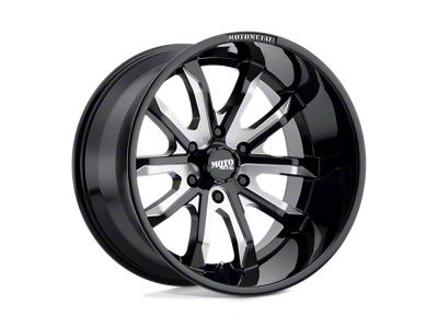Moto Metal Dagger Gloss Black Milled Wheel; 20x12; -44mm Offset (05-10 Jeep Grand Cherokee WK)