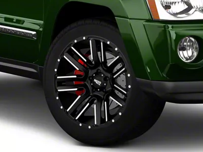 Moto Metal Razor Satin Black Machined Wheel; 20x10; -24mm Offset (05-10 Jeep Grand Cherokee WK)