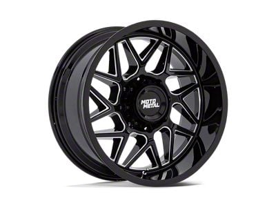 Moto Metal Turbine Gloss Black Milled Wheel; 20x9; 1mm Offset (05-10 Jeep Grand Cherokee WK)
