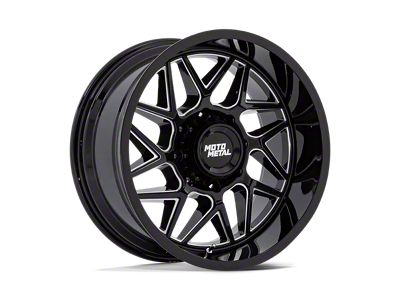 Moto Metal Turbine Gloss Black Milled Wheel; 20x9; 20mm Offset (05-10 Jeep Grand Cherokee WK)