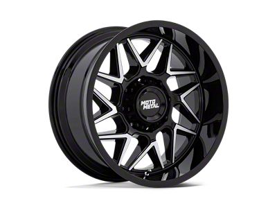 Moto Metal Turbine Gloss Black with Machined Face Wheel; 20x9; 1mm Offset (11-21 Jeep Grand Cherokee WK2)
