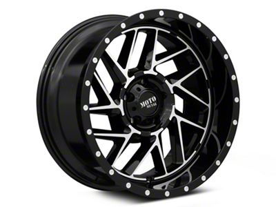 Moto Metal Breakout Gloss Black Machined Wheel; 16x8; -6mm Offset (97-06 Jeep Wrangler TJ)