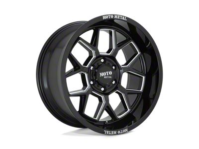 Moto Metal Banshee Gloss Black Milled Wheel; 20x10; -18mm Offset (07-18 Jeep Wrangler JK)
