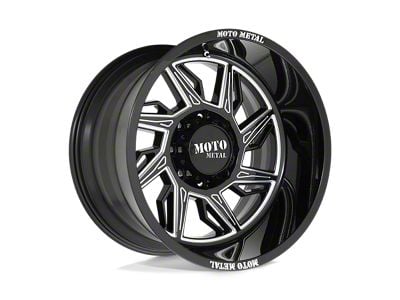 Moto Metal Hurricane Gloss Black Milled Wheel; Right Directional; 20x10; -18mm Offset (07-18 Jeep Wrangler JK)