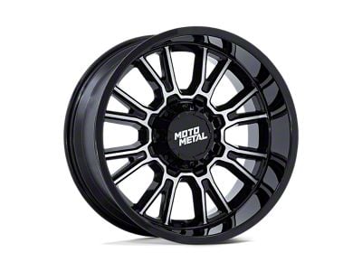 Moto Metal Legacy Gloss Black Machined Wheel; 20x10; -18mm Offset (07-18 Jeep Wrangler JK)