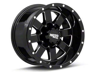 Moto Metal MO962 Gloss Black Milled Wheel; 22x10; -18mm Offset (07-18 Jeep Wrangler JK)