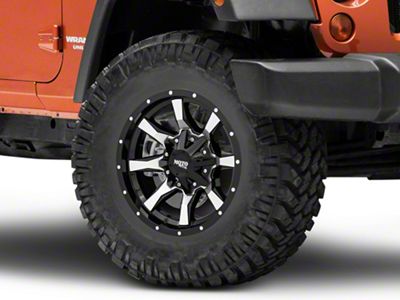 Moto Metal MO970 Gloss Black Machined Wheel; 17x9; -12mm Offset (07-18 Jeep Wrangler JK)