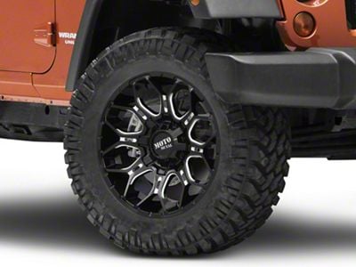 Moto Metal Sniper Gloss Black Milled Wheel; 20x10; -18mm Offset (07-18 Jeep Wrangler JK)