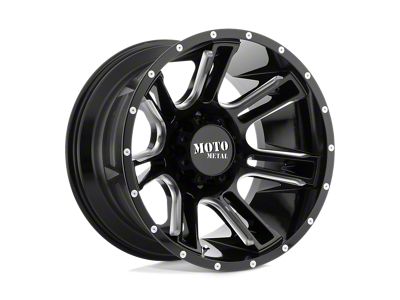 Moto Metal Amp Gloss Black Milled Wheel; 17x9; -12mm Offset (18-25 Jeep Wrangler JL)