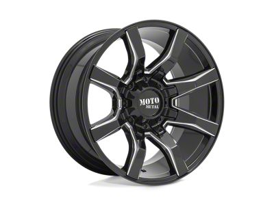 Moto Metal Spider Gloss Black Milled Wheel; 20x9; 0mm Offset (18-25 Jeep Wrangler JL)