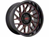 Moto Metal MO805 Gloss Black Milled with Red Tint Wheel; 20x10; -18mm Offset (18-25 Jeep Wrangler JL)