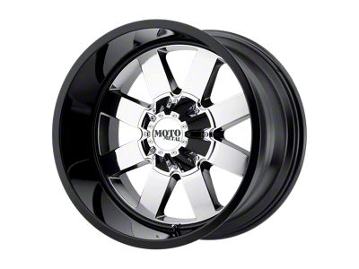 Moto Metal MO962 PVD Chrome Center with Gloss Black Lip Wheel; 20x9; 0mm Offset (18-25 Jeep Wrangler JL)
