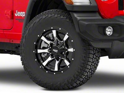 Moto Metal MO970 Gloss Black Machined Wheel; 17x8; 0mm Offset (18-25 Jeep Wrangler JL)