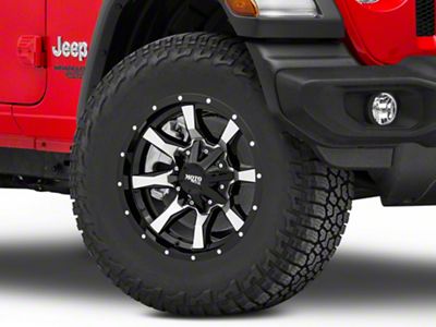 Moto Metal MO970 Gloss Black Machined Wheel; 17x9; -12mm Offset (18-25 Jeep Wrangler JL)
