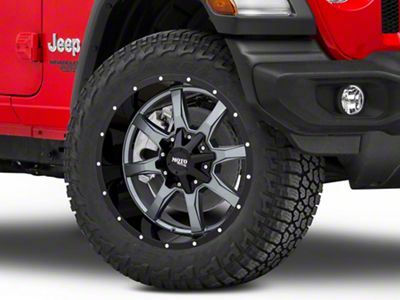Moto Metal MO970 Gloss Gray with Gloss Black Lip Wheel; 20x10; -24mm Offset (18-25 Jeep Wrangler JL)