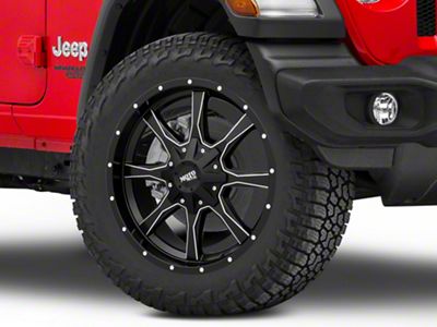 Moto Metal MO970 Semi-Gloss Black Milled Wheel; 20x9; 18mm Offset (18-25 Jeep Wrangler JL)
