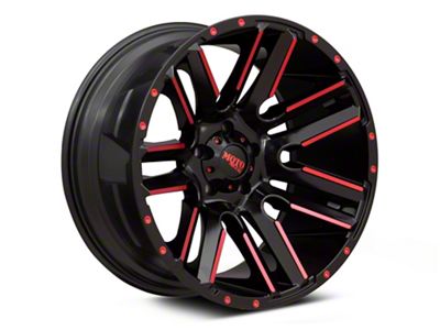 Moto Metal Razor Satin Black Machined with Red Tint Wheel; 20x10; -24mm Offset (76-86 Jeep CJ7)