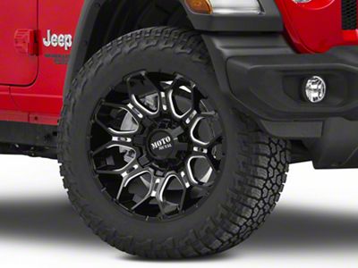 Moto Metal Sniper Gloss Black Milled Wheel; 20x10; -18mm Offset (18-25 Jeep Wrangler JL)