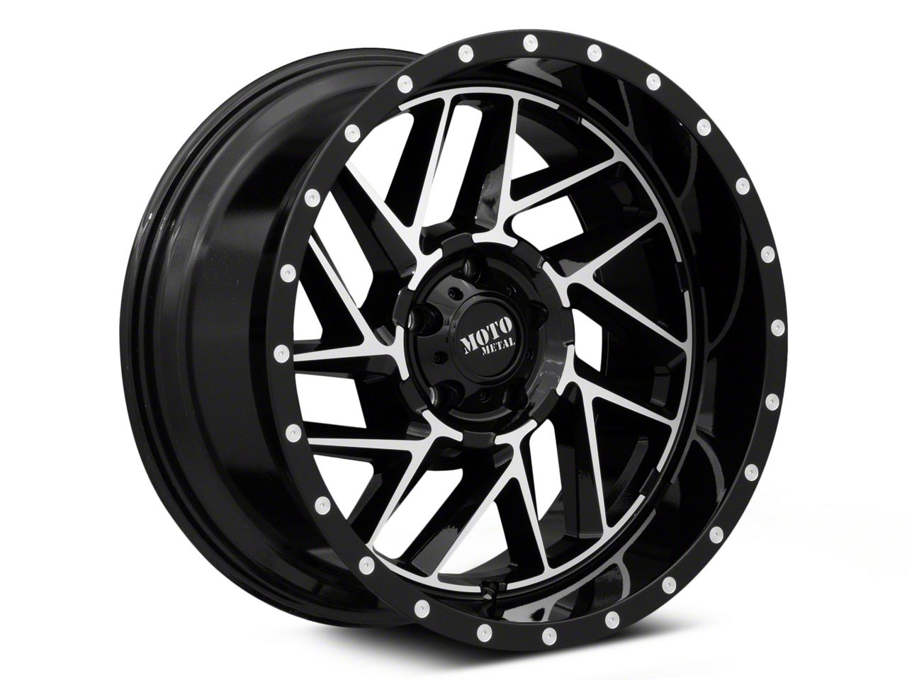 mokumoko1998　1028 Moto Metal Jeep Wrangler Breakout Gloss Black Machined Wheel