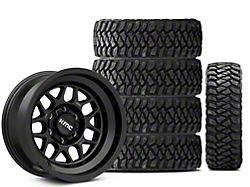 17x9 KMC Terra & 37in Mickey Thompson Mud-Terrain Baja Legend MTZ Tire Package; Set of 5 (21-25 Bronco, Excluding Raptor)