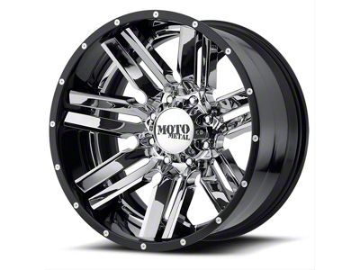 Moto Metal MO202 Chrome Center with Gloss Black Milled Lip 6-Lug Wheel; 20x10; -18mm Offset (16-23 Tacoma)