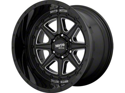 Moto Metal MO801 Phantom Gloss Black Milled 6-Lug Wheel; 20x12; -44mm Offset (16-23 Tacoma)