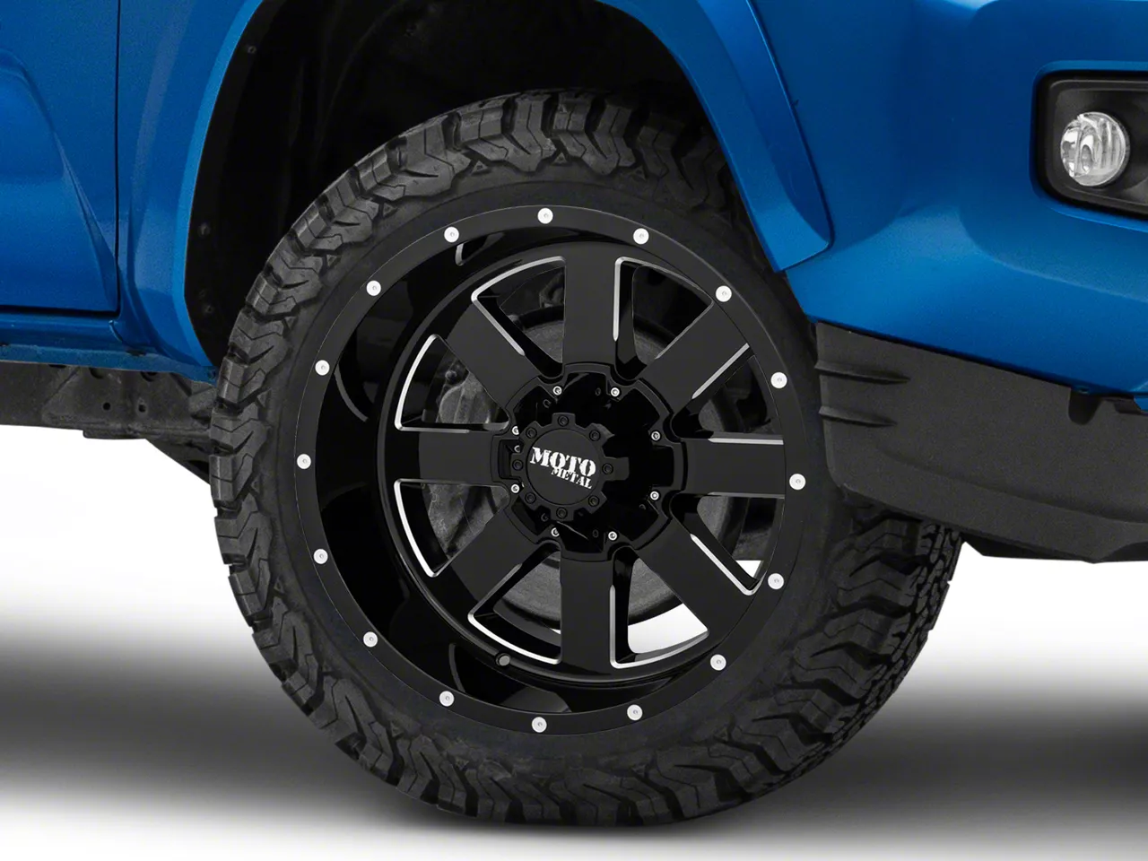 Moto Metal Tacoma MO962 Gloss Black Milled 6-Lug Wheel; 20x10