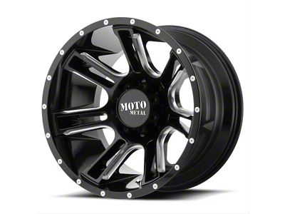 Moto Metal MO982 Amp Gloss Black Milled 6-Lug Wheel; 20x12; -44mm Offset (16-23 Tacoma)