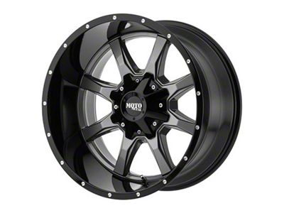 Moto Metal MO970 Gloss Gray Center with Gloss Black Lip 6-Lug Wheel; 20x10; 12mm Offset (17-24 Titan)