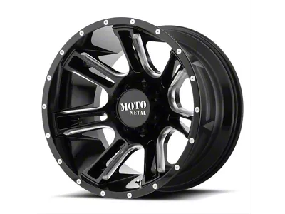 Moto Metal MO982 Amp Gloss Black Milled 6-Lug Wheel; 20x9; 0mm Offset (17-24 Titan)