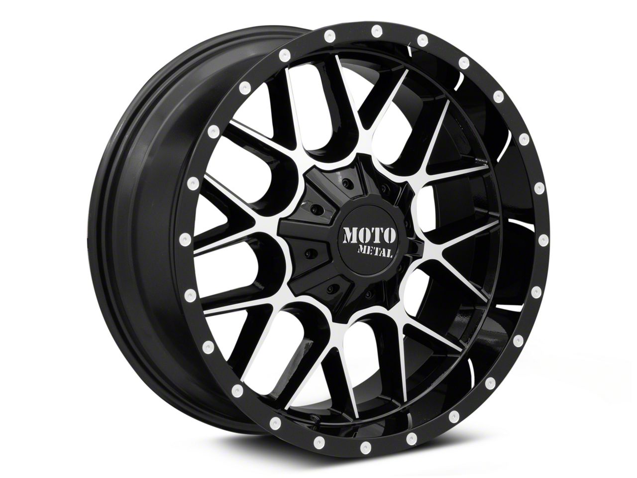 Moto Metal Titan MO962 Gloss Black Milled 6-Lug Wheel; 18x12 Moto Metal Titan MO962 Gloss Black Milled 6-Lug Wheel; 18x12