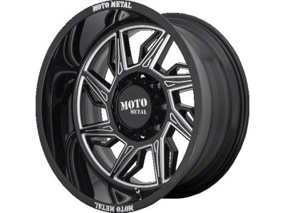 Moto Metal MO997 Hurricane Gloss Black Milled 6-Lug Wheel; Left Directional; 22x12; -44mm Offset (17-24 Titan)
